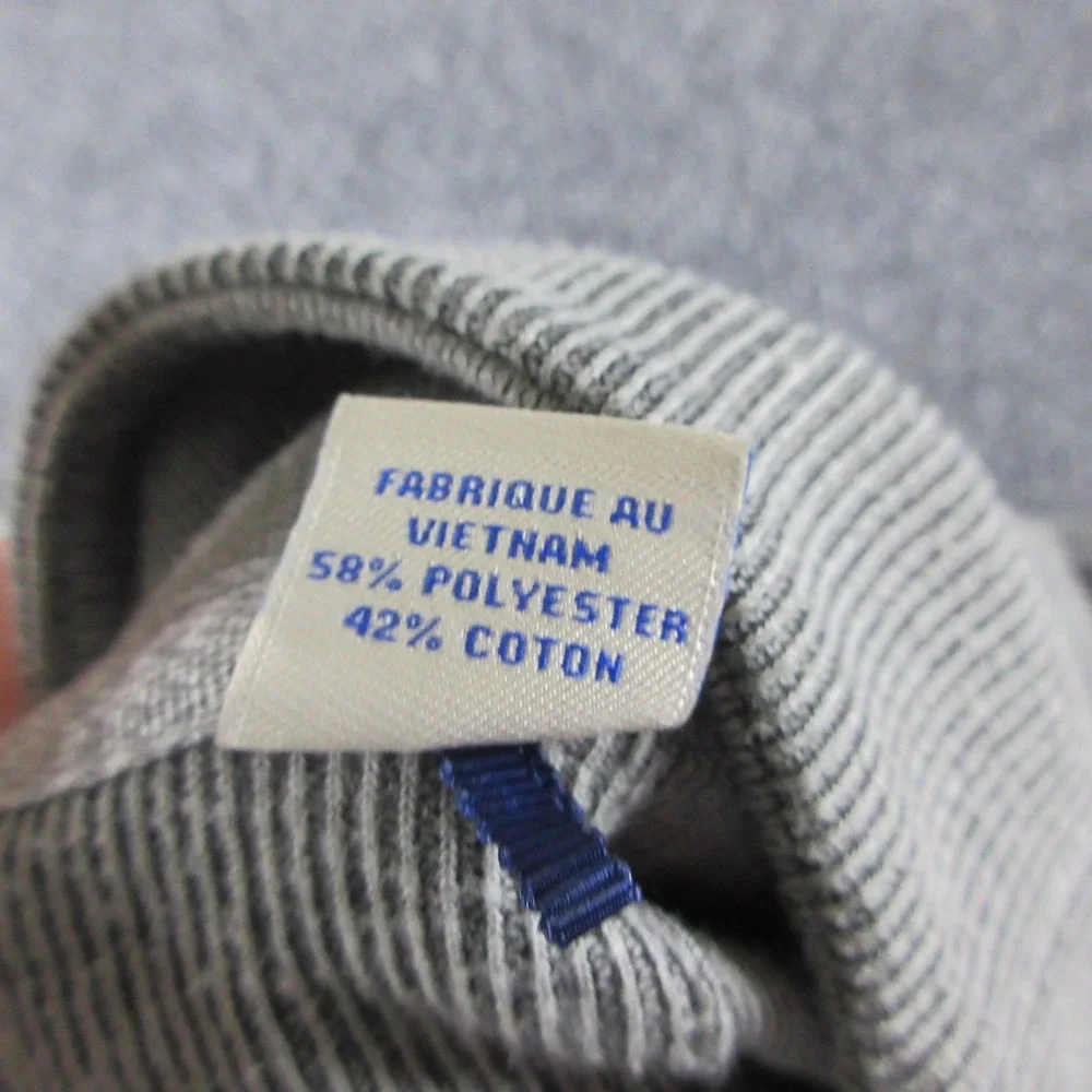 Tommy Bahama Sweater Mens L Gray Henley Mock Neck Waffle Knit Thermal Pullover